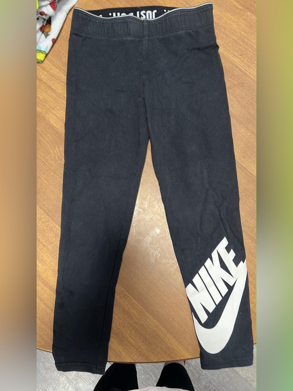 Nike Black Kids Leggings with White Logo